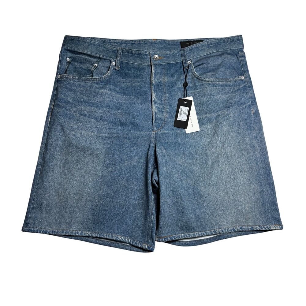 Rag and Bone Mens Miramar Shorts Size 38 Straight Fit Denim Terry Atlantic